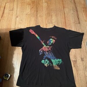 Black Graphic T-Shirt with Colorful Print